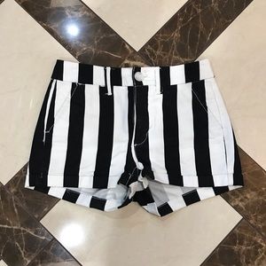 Black and White Stripe Shorts